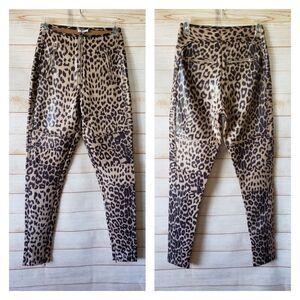 Mistress Rocks Los Angeles Stretch Leopard Paneled High Rise Leggings Small
